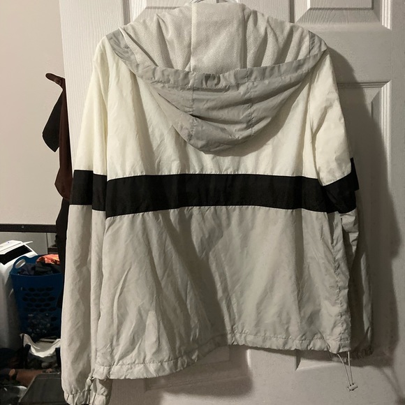 Garage - black, grey and white raincoat/windbreaker - size large - Picture 2 of 2